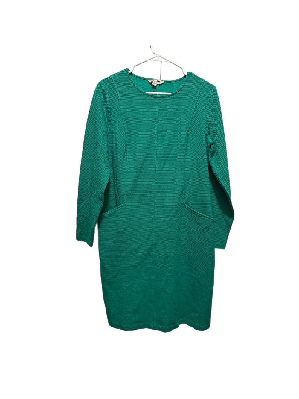 Green Ribbed Boden Dress With Pockets